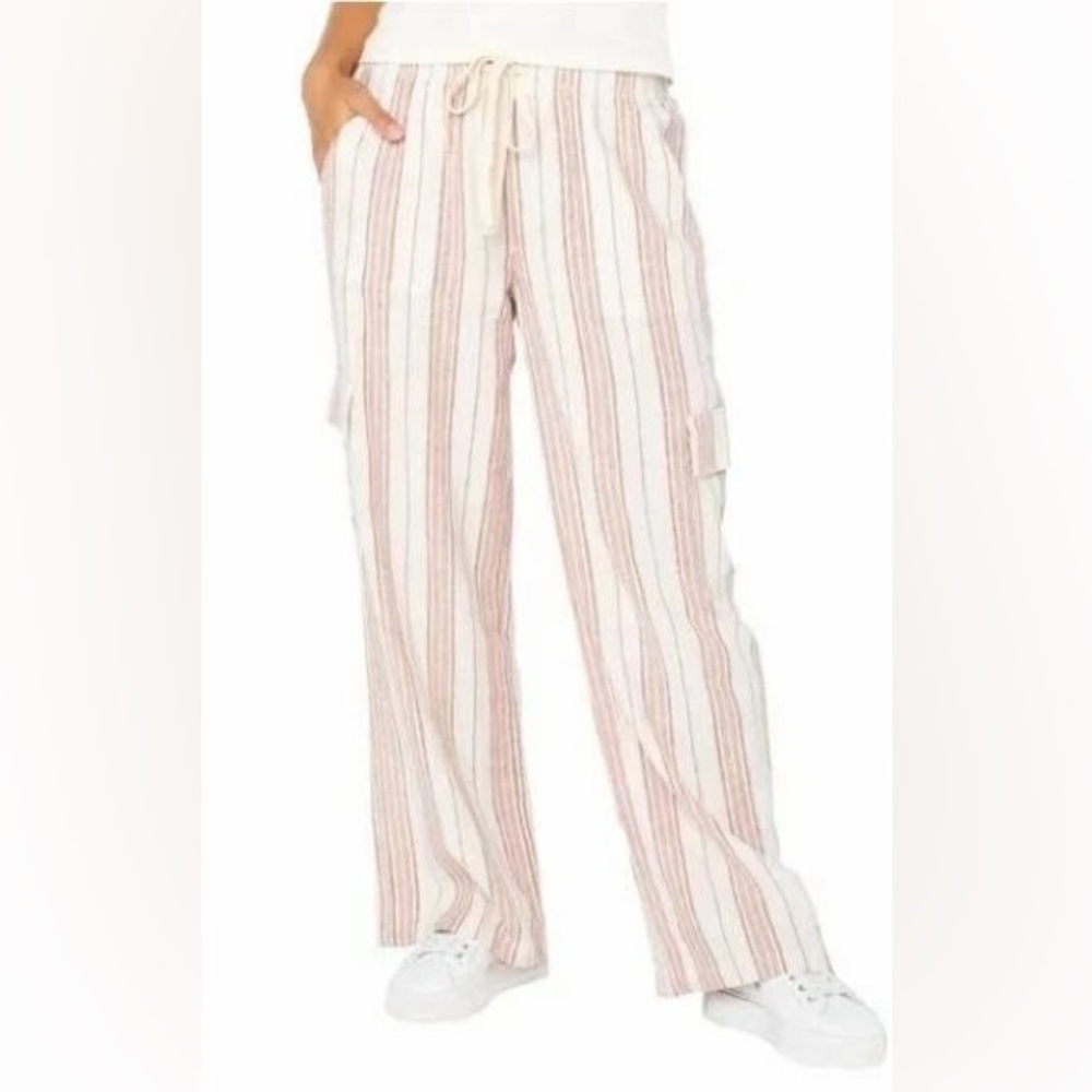 DONATING SOON- ROXY Costco Striped Cargo Pocket Pants - Picture 6 of 7